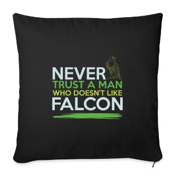 Falconry Cool Saying - Sofa pillowcase 17,3'' x 17,3'' (45 x 45 cm) - black - Front