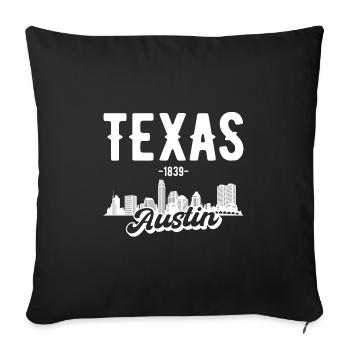 Austin Texas Skyline Geschenk - Sofakissenbezug 45 x 45 cm - Schwarz - Vorne