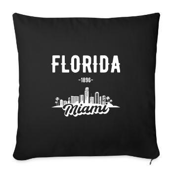 Cadeau Skyline de Miami en Floride - Housse de coussin décorative 45 x 45 cm - noir - Devant