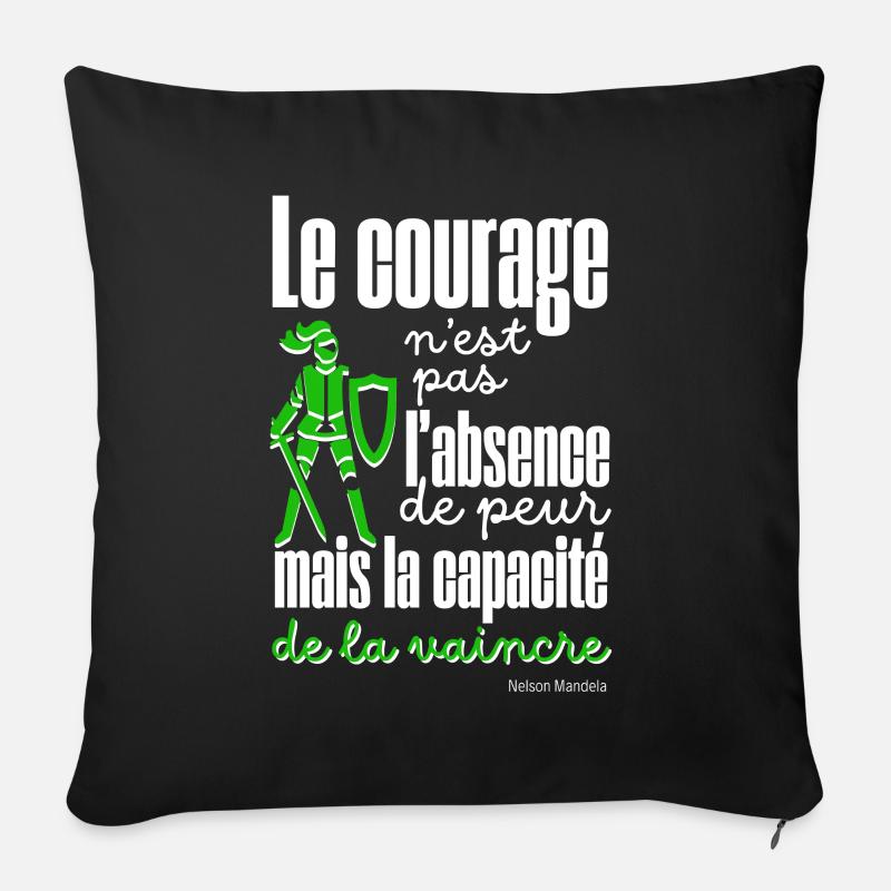 Citations Positive Le Courage WHITE - Housse de coussin décorative 45 x 45 cm - noir