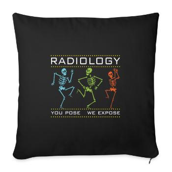 Dewi Dancing Skeletons - Radiologist Design - Sofa pillowcase 17,3'' x 17,3'' (45 x 45 cm) - black - Front
