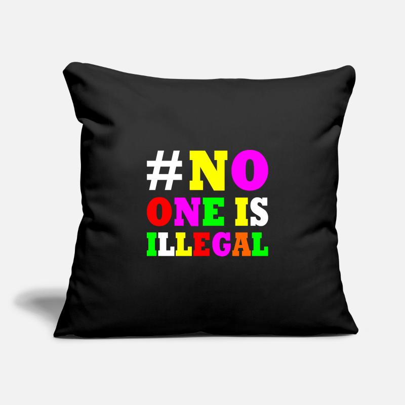 No one is illegal Sofa pillowcase 17,3'' x 17,3'' (45 x 45 cm)