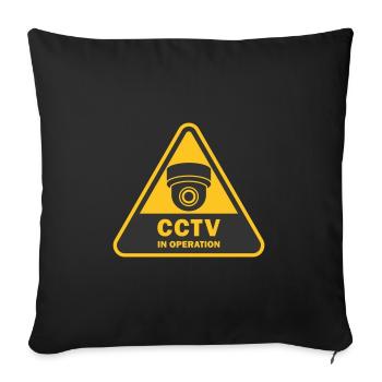 Security cameras in use symbol icon. Fixed CCTV - Sofa pillowcase 17,3'' x 17,3'' (45 x 45 cm) - black - Front