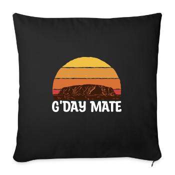 Australia G'Day Mate Ayers Rock Gift - Sofa pillowcase 17,3'' x 17,3'' (45 x 45 cm) - black - Front