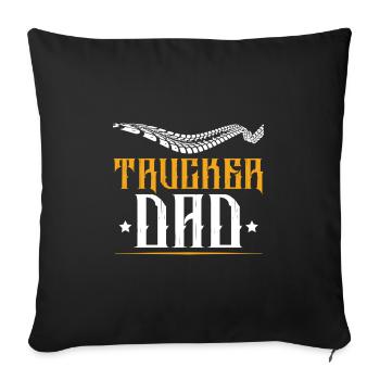 Citation d’un papa camionneur - Housse de coussin décorative 45 x 45 cm - noir - Devant