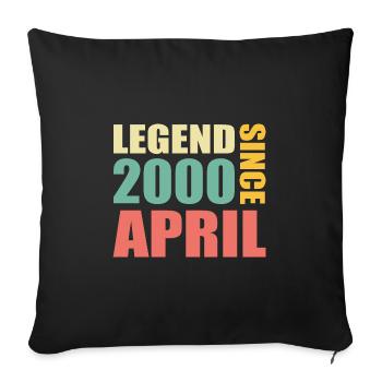 23e anniversaire Avril 2000 Idée cadeau - Housse de coussin décorative 45 x 45 cm - noir - Devant
