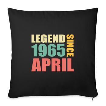 58e anniversaire Avril Né en 1965 Idée cadeau - Housse de coussin décorative 45 x 45 cm - noir - Devant