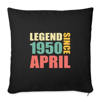 73e anniversaire Avril né en 1950 Idée cadeau - Housse de coussin décorative 45 x 45 cm - noir - Devant