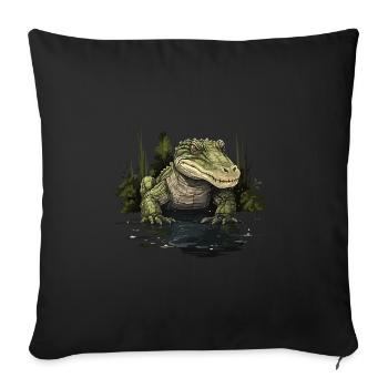 Crocodile Alligator Caiman Reptile - Sofa pillowcase 17,3'' x 17,3'' (45 x 45 cm) - black - Front