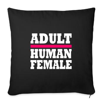 adult human female - Housse de coussin décorative 45 x 45 cm - noir - Devant
