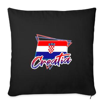 Croatia - Sofa pillowcase 17,3'' x 17,3'' (45 x 45 cm) - black - Front