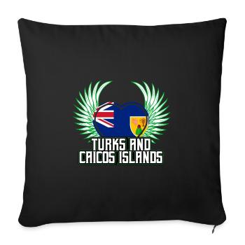Turks- und Caicosinseln - Sofakissenbezug 45 x 45 cm - Schwarz - Vorne