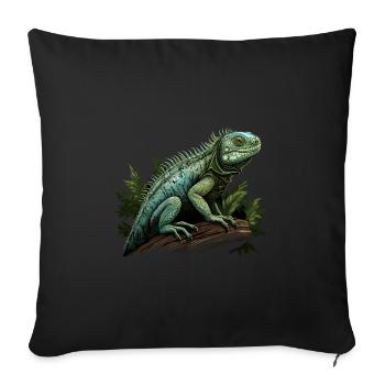iguana branch reptiles green iguana - Sofa pillowcase 17,3'' x 17,3'' (45 x 45 cm) - black - Front