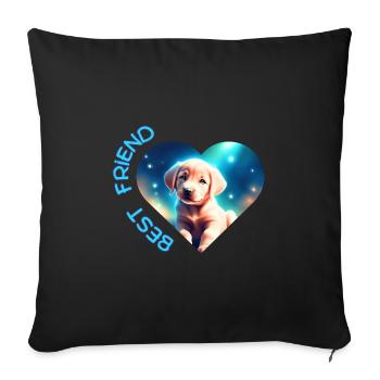 BEST FRIEND - Sofakissenbezug 45 x 45 cm - Schwarz - Vorne