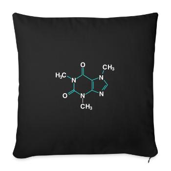 Caffeine Molecule - Gift Coffee Chemistry Caffeine - Sofa pillowcase 17,3'' x 17,3'' (45 x 45 cm) - black - Front