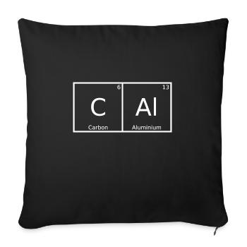 Cal Nom Prénom Chimie Tableau périodique Éléments - Housse de coussin décorative 45 x 45 cm - noir - Devant