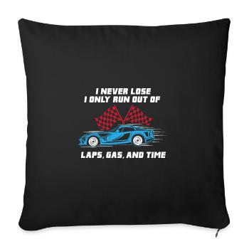 Car Racing Checkerd Flag - Fast Car Lover Gift - Sofa pillowcase 17,3'' x 17,3'' (45 x 45 cm) - black - Front
