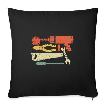 Construction site tool hammer handyman vintage - Sofa pillowcase 17,3'' x 17,3'' (45 x 45 cm) - black - Front