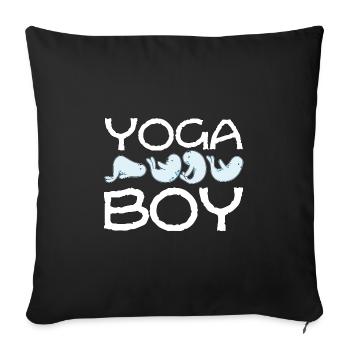 Yoga Junge Robbe Mann Geschenkidee - Sofakissenbezug 45 x 45 cm - Schwarz - Vorne