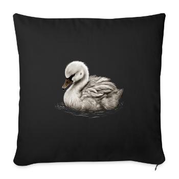 Bébé cygne Oiseau Poussin - Housse de coussin décorative 45 x 45 cm - noir - Devant