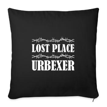 Lost Place Urbexer Urbex Gift - Sofa pillowcase 17,3'' x 17,3'' (45 x 45 cm) - black - Front
