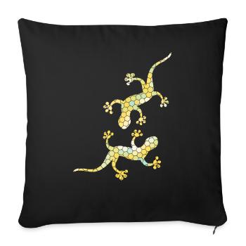 Golden gecko - Sofa pillowcase 17,3'' x 17,3'' (45 x 45 cm) - black - Front