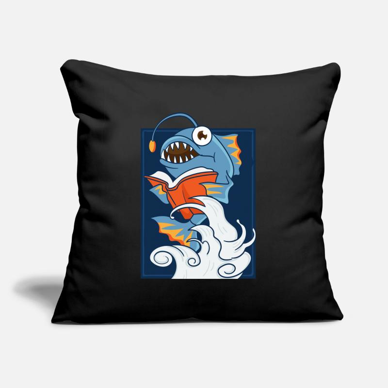 Reading lantern fish Sofa pillowcase 17,3'' x 17,3'' (45 x 45 cm)