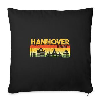 Hannover Skyline Hannoveraner Geschenk - Sofakissenbezug 45 x 45 cm - Schwarz - Vorne