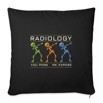Dancing Skeletons Radiology - Sofa pillowcase 17,3'' x 17,3'' (45 x 45 cm) - black - Front