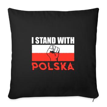 La Pologne dit le cadeau de la fierté de Polska - Housse de coussin décorative 45 x 45 cm - noir - Devant