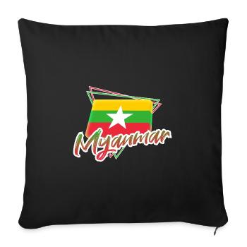 Myanmar - Sofa pillowcase 17,3'' x 17,3'' (45 x 45 cm) - black - Front
