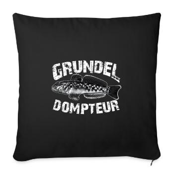 Grundeln fischen angeln - Sofakissenbezug 45 x 45 cm - Schwarz - Vorne