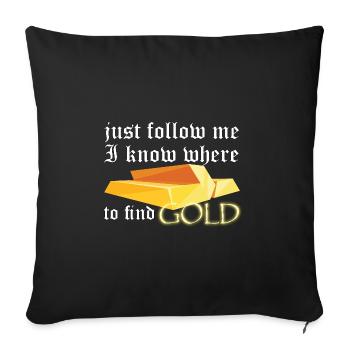 OrPaillage d’or Prospecteurs d’or Don de mine - Housse de coussin décorative 45 x 45 cm - noir - Devant