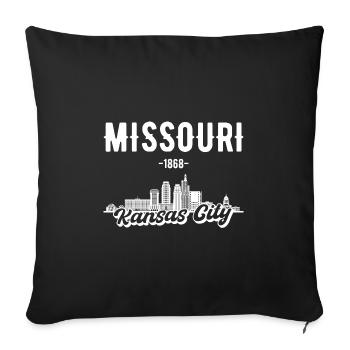 Kansas City Missouri Skyline Gift - Sofa pillowcase 17,3'' x 17,3'' (45 x 45 cm) - black - Front