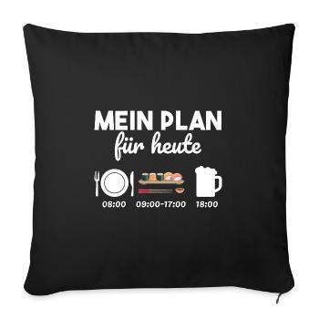 Sushi Japan Essen Bier Geschenkidee - Sofakissenbezug 45 x 45 cm - Schwarz - Vorne