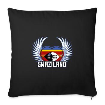 Swaziland - Housse de coussin décorative 45 x 45 cm - noir - Devant