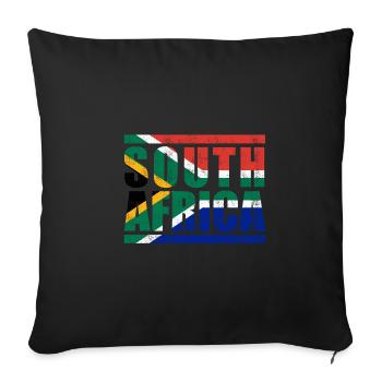 South Africa - Sofa pillowcase 17,3'' x 17,3'' (45 x 45 cm) - black - Front