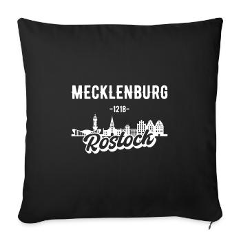 Mecklenburg Rostock Rostocker Geschenk - Sofakissenbezug 45 x 45 cm - Schwarz - Vorne