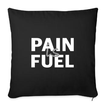 La douleur est un carburant | Fitness, Entraînement, Protéines - Housse de coussin décorative 45 x 45 cm - noir - Devant