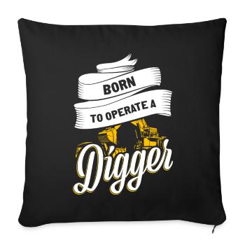 Bagger - Sofakissenbezug 45 x 45 cm - Schwarz - Vorne