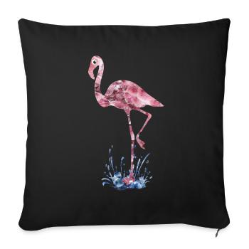 flamingo pink crystals Press - Sofa pillowcase 17,3'' x 17,3'' (45 x 45 cm) - black - Front