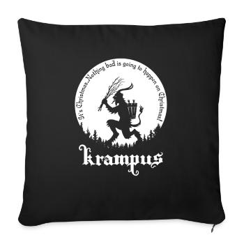 Krampus Weihnachten lustige Phrase Weihnachten - Sofakissenbezug 45 x 45 cm - Schwarz - Vorne
