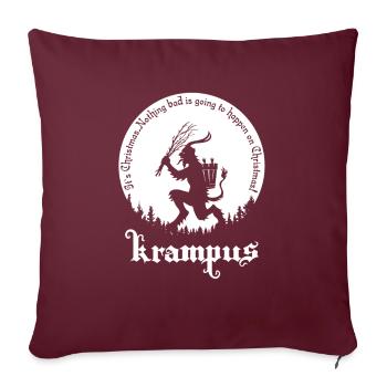 Krampus Christmas funny phrase christmas - Sofa pillowcase 17,3'' x 17,3'' (45 x 45 cm) - burgundy - Front