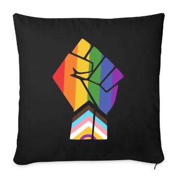 Pride Fist Pride Progress Design for Equality - Sofa pillowcase 17,3'' x 17,3'' (45 x 45 cm) - black - Front