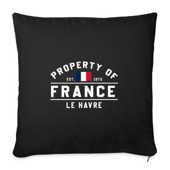 De France Le Havre Marque - Housse de coussin décorative 45 x 45 cm - noir - Devant