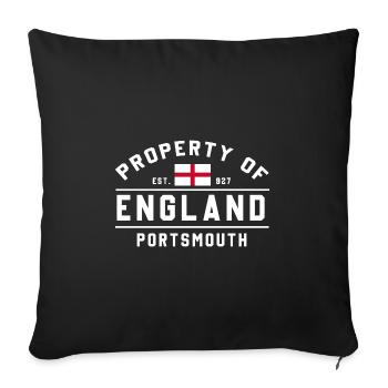 Motif du drapeau de l’Angleterre de Portsmouth - Housse de coussin décorative 45 x 45 cm - noir - Devant
