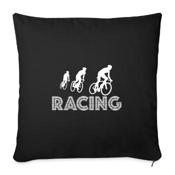 Racing | Bike, race, bike race, bike, e-bike - Sofa pillowcase 17,3'' x 17,3'' (45 x 45 cm) - black - Front