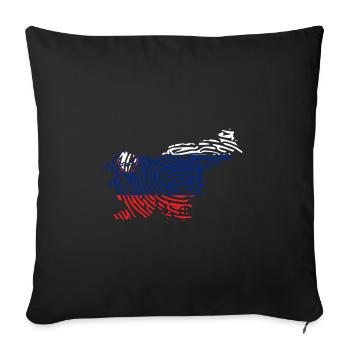 Slovenia Flag Fingerprint Outline - Sofa pillowcase 17,3'' x 17,3'' (45 x 45 cm) - black - Front