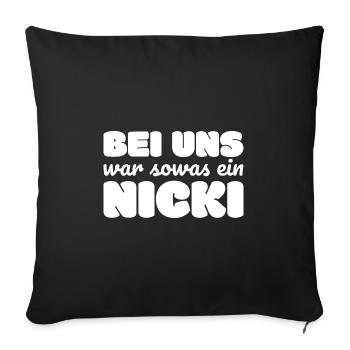 DDR Nicki Spruch Geschenk - Sofakissenbezug 45 x 45 cm - Schwarz - Vorne