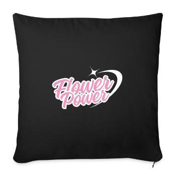 Flower Power - Retro font in pink with star - Sofa pillowcase 17,3'' x 17,3'' (45 x 45 cm) - black - Front